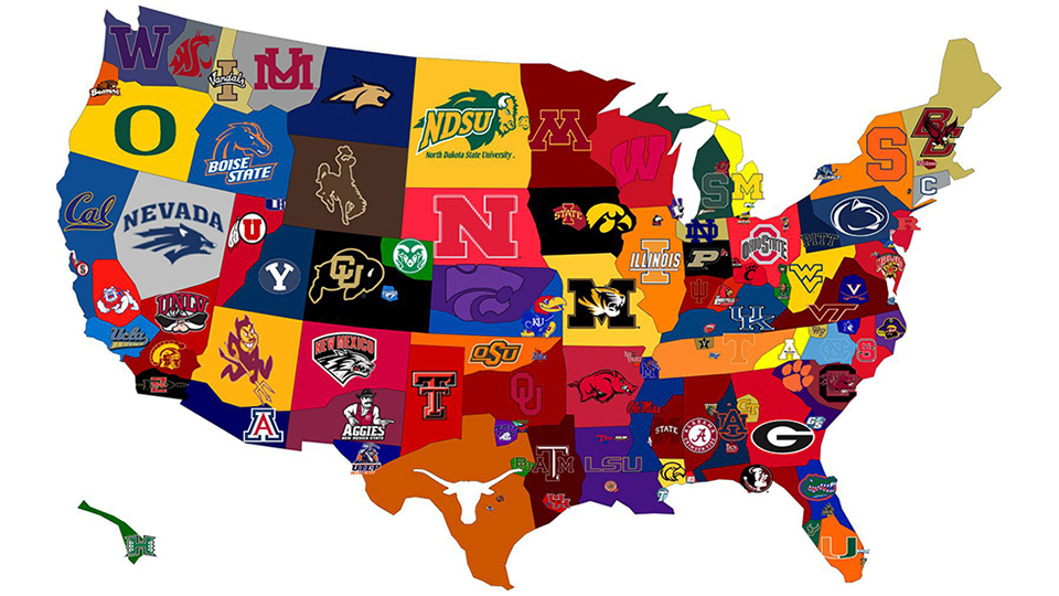 the top 50 college football teams