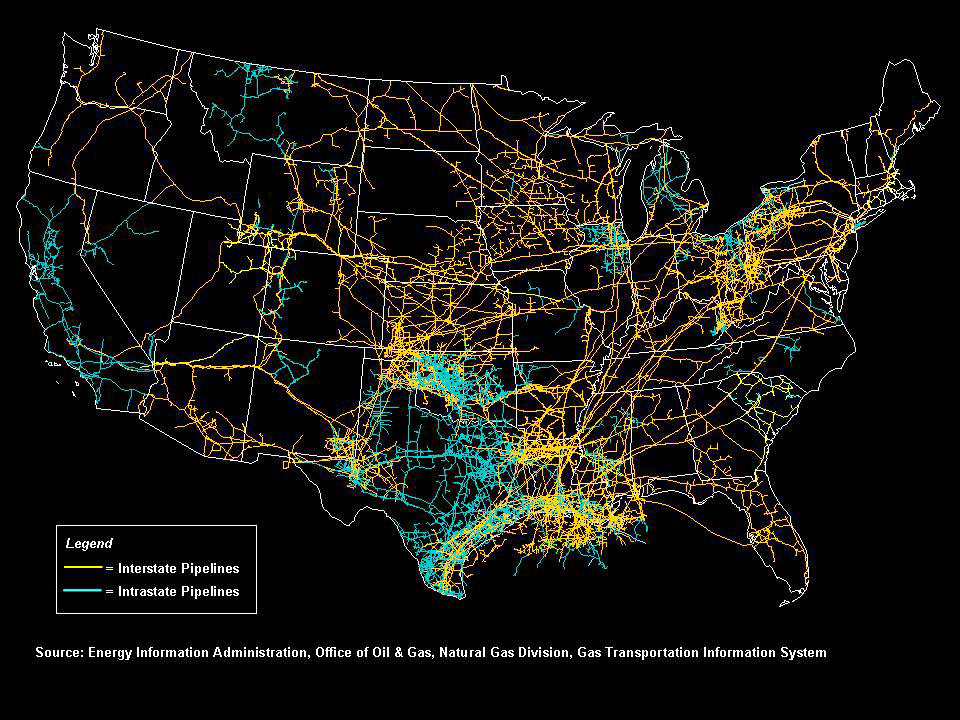 Карта газы. Трубопроводная сеть США карта.