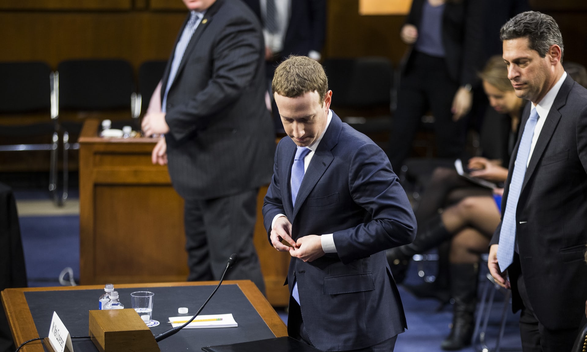 Mark Zuckerberg, the Facebook CEO, testifies before Congress. Photograph: Zach Gibson/Getty Images