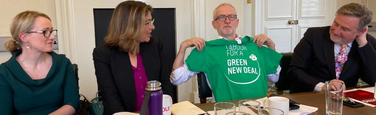Green New Deal, UK snap election, climate denial, climate solutions, Labour party manifesto, Jeremy Corbyn, Boris Johnson