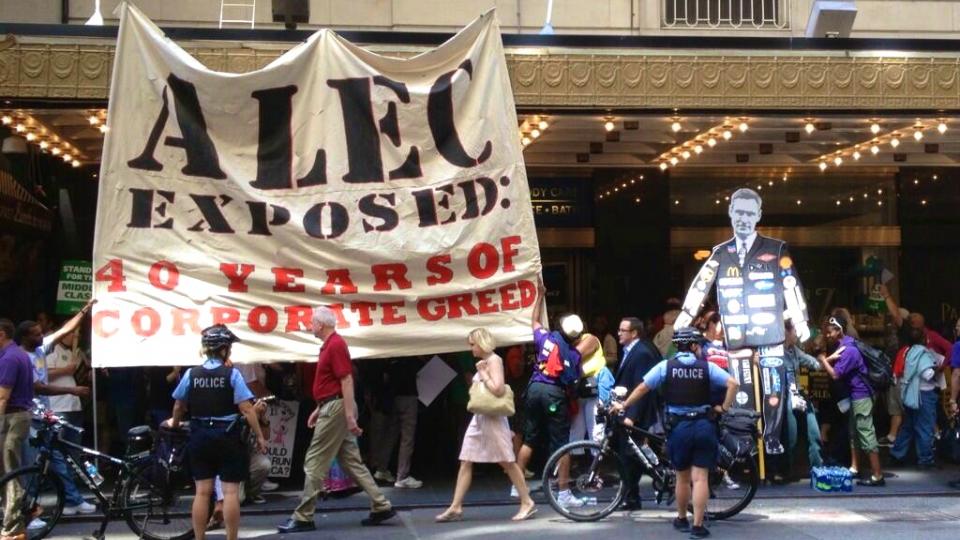 American Legislative Exchange Council, ALEC, ALEC protests, corporate lobbying group