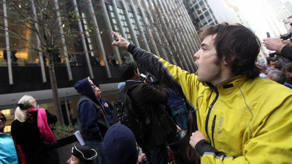 Occupy Wall Street Protesters Flood Morgan Stanley Annual Shareholder Meeting
